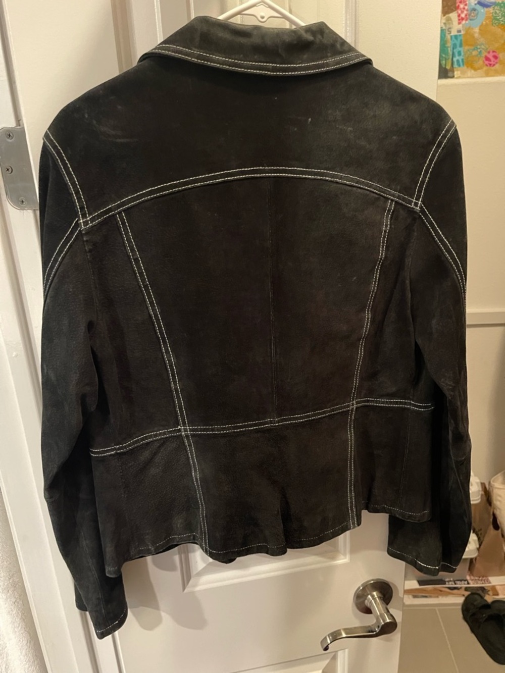 Maxima Black Suede Jacket with Contrast Stitching - Women’s L - Picture 3 of 3